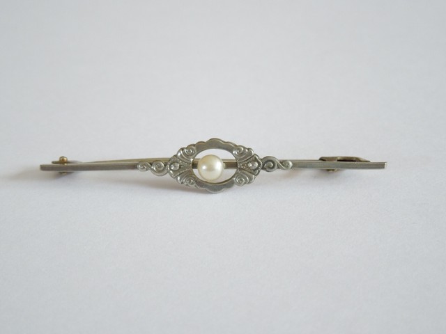 Vieux Barre Broche Avec Kunstperle 1 8 G/5 1 X 0 8 CM Vieux Barre Broche Avec Kunstperle 1 8 G/5 1 X 0 8 CM