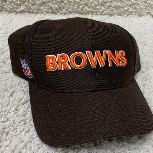 Vintage Cleveland Browns Wool Hat Strapback Brown Orange White Football NFL 90s - Picture 2 of 8