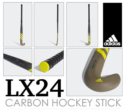 Adidas LX24 Compo 3 100% Carbon Field Hockey Stick - Black/Yellow - Lightweight