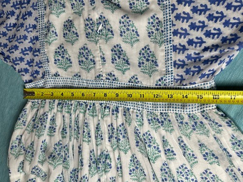 Oliphant Women’s Long Sleeve Cotton Mini Dress Lined Blue Green size S - Picture 10 of 13