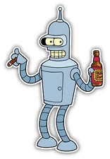 BENDER FUTURAMA 3M STICKER DECAL VINYL  MADE IN USA RODRIGUEZ PLANET EXPRESS
