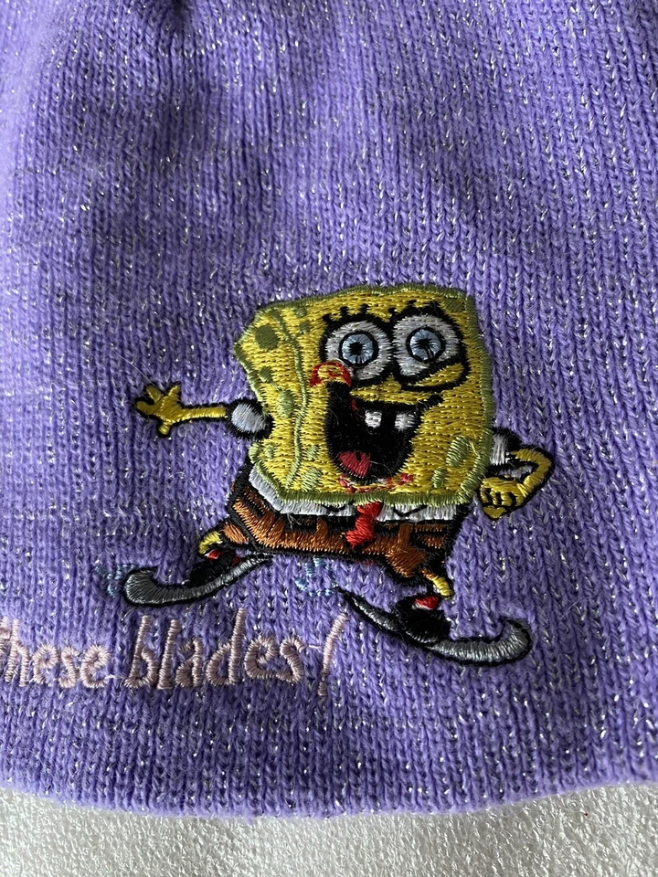 Vintage 2003 Nickelodeon Spongebob Squarepants Purple Beanie Hat Girls One Size - Image 2 of 4