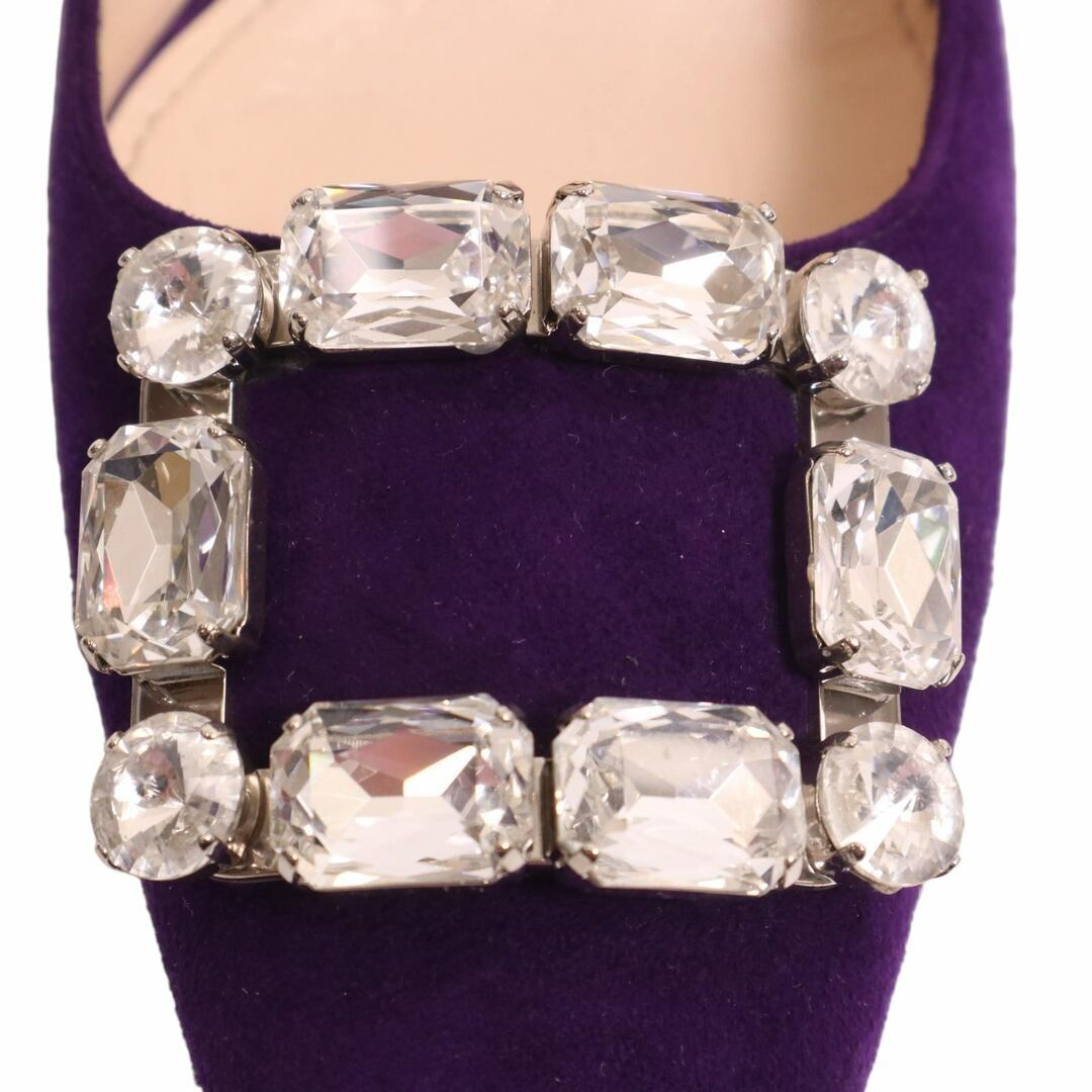 PRADA Pumps Heel Beaded Suede Purple EU38.5 US8.5 Japan F/S USED thumbnail 8