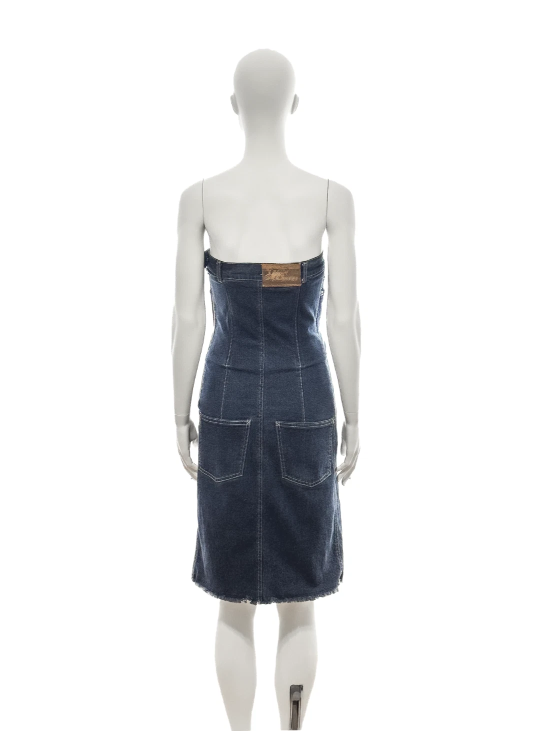 Abito corsetto denim indaco Alexander McQueen 1996 A I