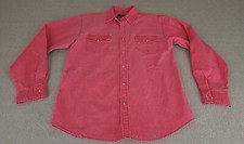 Roper Boys Youth Sz XL 16-18 Western Marbel Pearl Snap Shirt Red Solid Faded