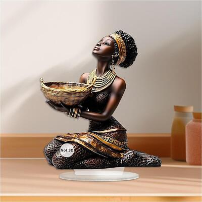 2D flache afrikanische Dame Schreibtisch Ornament Handwerk für Schlafzimmer Restaurant Salon