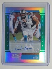 2019 Chronicles Will Grier RC AUTO Score Update AUTO Green End Zone 6/6 Panthers