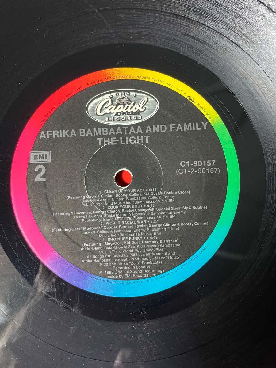 Afrika Bambaataa 直筆サイン入 レコード Cut Chemist Afrika Bambaataa And Family The Light LP Capitol Record C1-90157