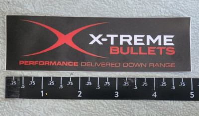 X-Treme Bullets Black Rectangle Logo Vinyl Decal Sticker Shot Show OEM Original