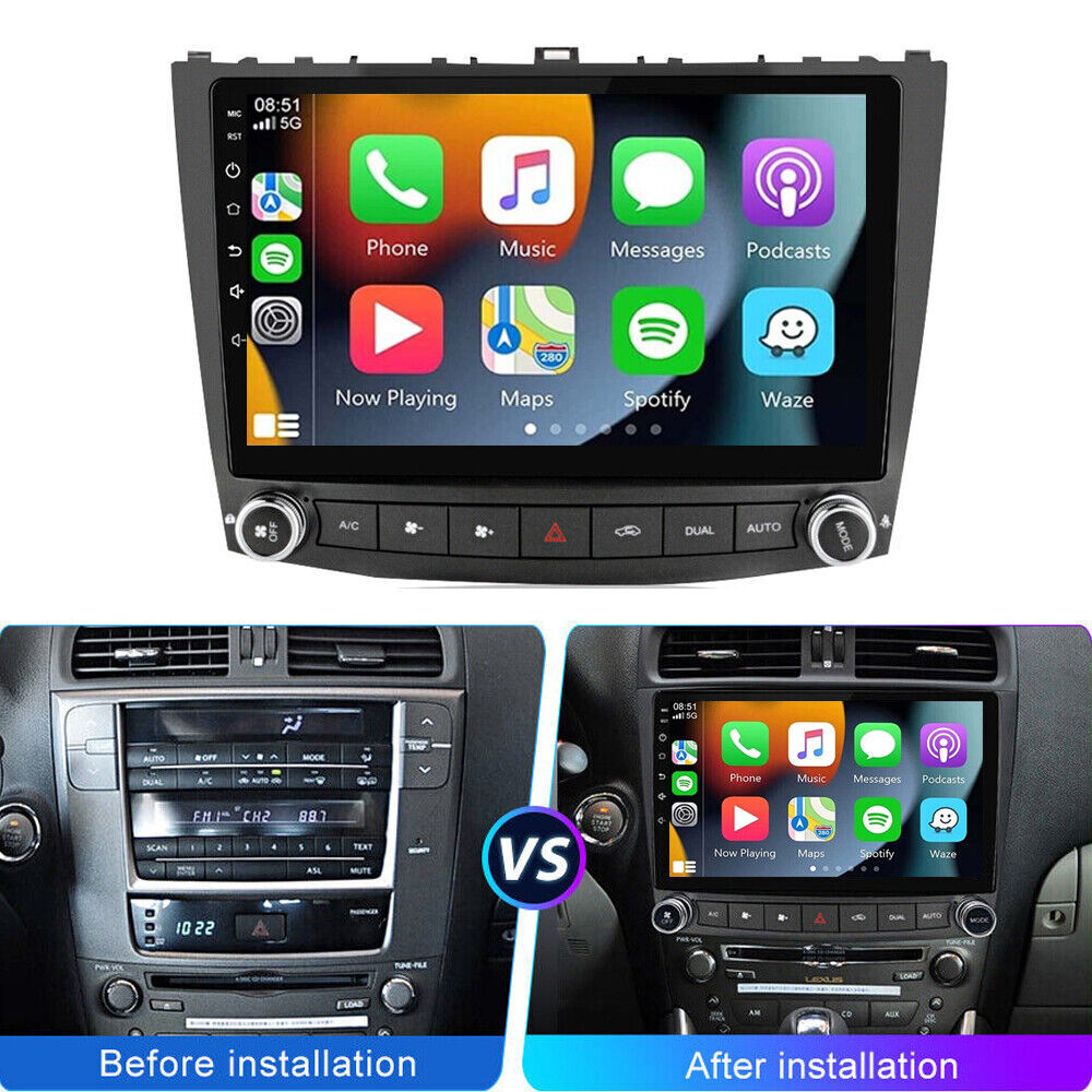 For Lexus IS250 2006-2012 Apple CarPlay Android 12 Car Stereo