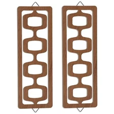 CroBlissful 2 Pcs Mid Century Modern Wall Art Wood Mid Century Elegance Decor...