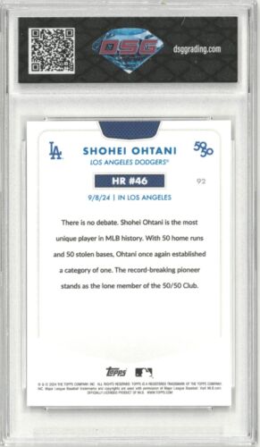 2024 Topps Chrome 50/50 SHOHEI OHTANI #92 Green Refractor /99 ๐ DSG 10 Gem Mint - Picture 2 of 2
