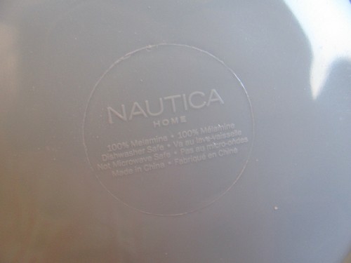 Nautica-Watercolors Blue-Melamine-Set of 8 -4 Dinner Plates & 4 Pasta/Soup Bowls - Picture 12 of 12