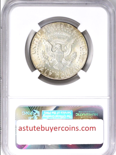 1964 P NGC MS65 Kennedy Half Rainbow Toned Obverse 50C PQ Gem Beauty - Picture 4 of 5