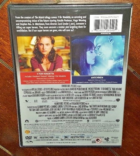 V for Vendetta/Watchmen ☆Used☆ (2-DVD, 2012, Widescreen) Free Shipping! - 第 2/2 張圖片