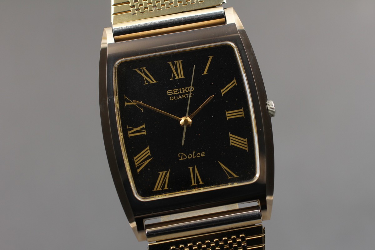 Vintage [Exc+5] SEIKO Dolce 6030-5320 Black Dial Quartz
