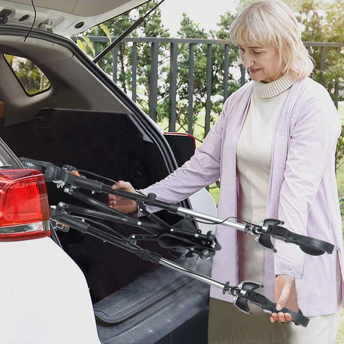 Upright Rollator Mobility Walker Folding Lightweight with Arm Support and Seat - Picture 4 of 13