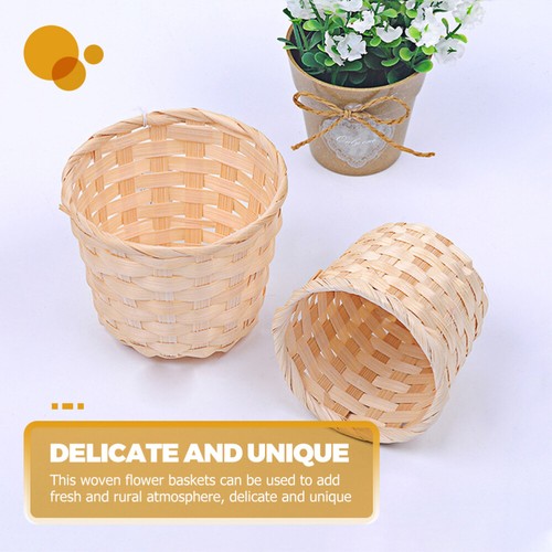 10 Stück Bambus und Holz geflochten Korb Indoor Baum Pflanzgefäß Kinder Blume - Bild 8 von 11