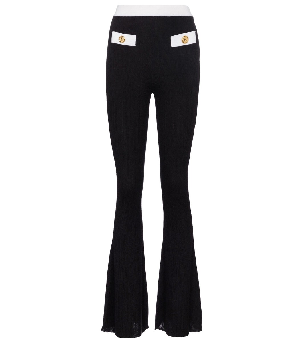 パンツ Balmain Wool Flared Trousers Balmain Flared virgin-wool Trousers | Black | FARFETCH