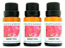 3 Sweet Pea 1/2oz Premium Grade Scented Fragrance Oil Crazy Candles