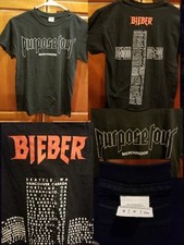 Justin Bieber Purpose Tour Merch 2016 Black Merchandise Shirt T Womens Small