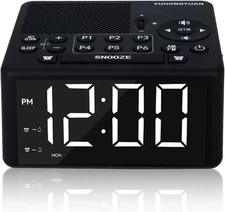 Digital Alarm Clock Radio with AM/FM Radio, Presets, Scan, Dual Weekday/Weekend