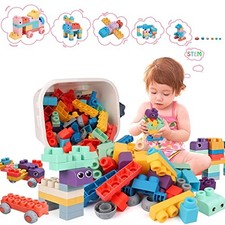 78 Pcs Top STEM Soft Building Block Pink Red Blue Purple Orange Green Yellow