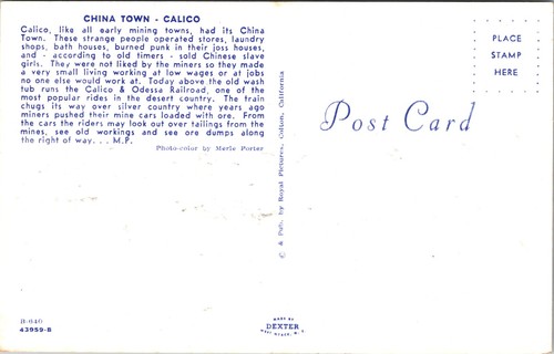 Calico Chinese Bath Tub Historical Context Vintage Postcard - Picture 2 of 2