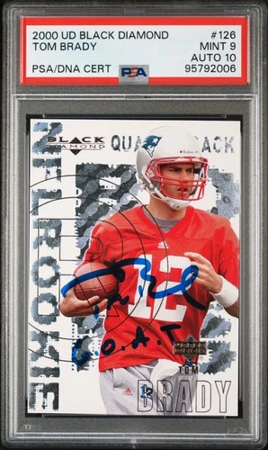 2000 UPPER DECK BLACK DIAMOND #126 TOM BRADY ROOKIE RC PSA 9 AUTO 10