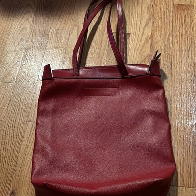 Trussardi Collezione Crespo Red Leather Tote Bag