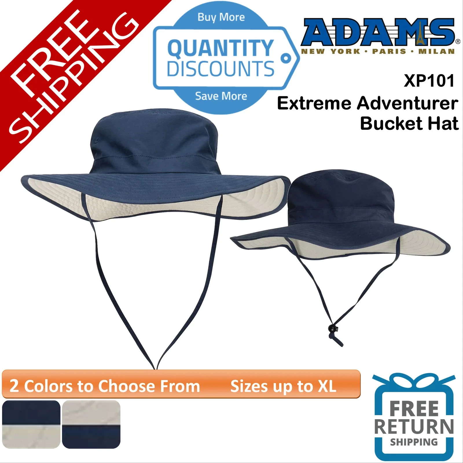 🔥 Adams Headwear Extreme Adventurer Bucket Hat mesh lining Up To XL XP101
Opens in a new window or