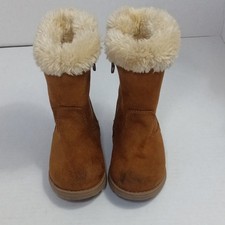 Cat Jack Girls Brown Faux Fur Lined Shearling Style Mid-Calf Boots Size 6