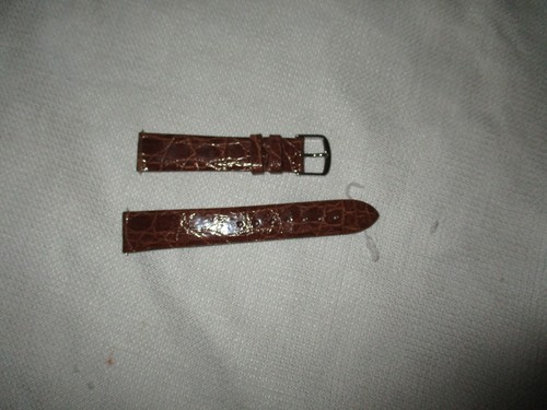 ECHT Krokodil Exotic Made USA Watchstrap Uhrenarmband Strap 18mm Dark Honey