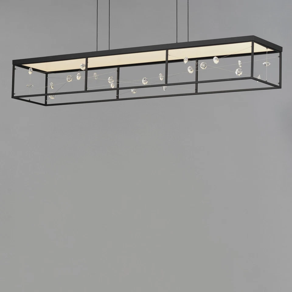 ET2 E21256-20 Araña Lineal Cristal LED Enredado 48"W - Negra Foto 2 de 4