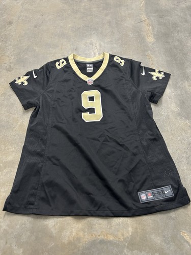 Nike Womens 2XL Drew Brees Jersey Black NFL On Field Saints