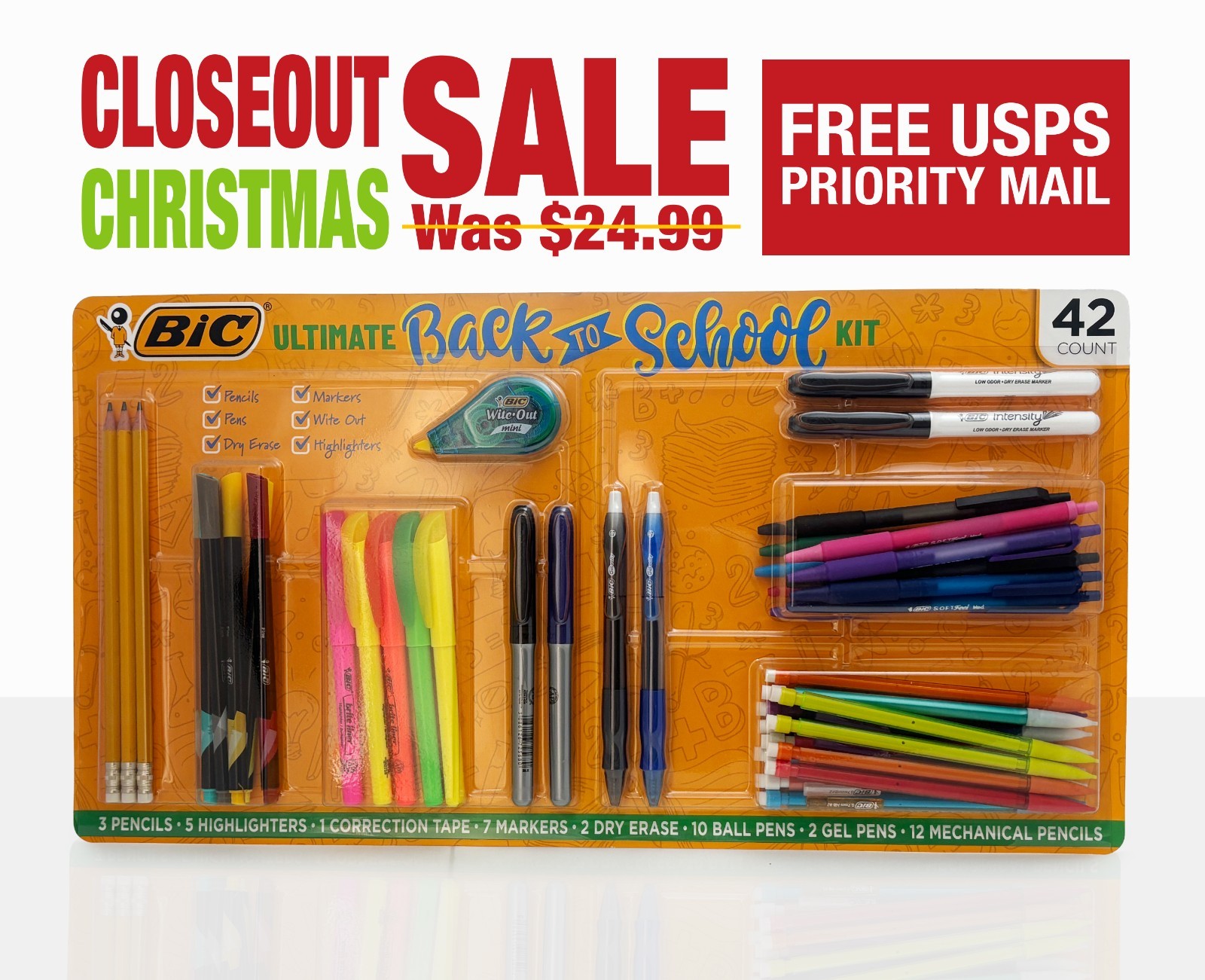 BIC Back to School Supplies Kit Assorted   (42 Count)  Grade