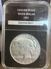 1934 S San Francisco Peace Silver Dollar $1 PCS Stamps and Coins NR