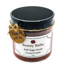 Coconut Vanilla Creamy Soft Sugar Scrub Exfoliating Body Scrub Handmade Spa Gift