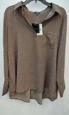 Pleione Women's V Neck Cypress Diamond Multi Size L Blouse