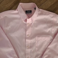 NEW Chaps Dress Shirt Reg Fit Wrinkle Free Non Iron Blush Pink M 15-15.5  34/35