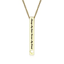 Gold Plated Always My Sister Forever My Friend Bar Necklace - Birthday Jewelry G