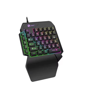 T-WOLF One Hand Mechanical Gaming Keyboard USB Wired Mini Keypad Black