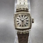 Seiko Watch Women 15mm Silver Dial White Gold Plated Diamonds Manual Wind Runs