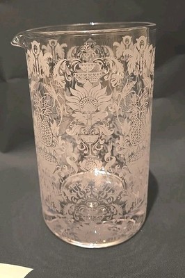 ABSOLUT ELYX DEMASK Vodka Martini Mixing Glass Beaker Spout Thick Base Etched