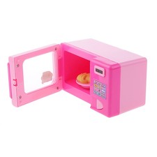 Kids Pretend Role Play Toys Home Appliance Furniture Microwave Oven-Pink
