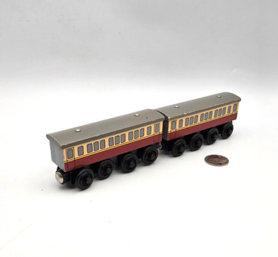 Thomas & Friends Wooden Railway Tank Train - Express Coach Cars Lot x2 GUC 2003