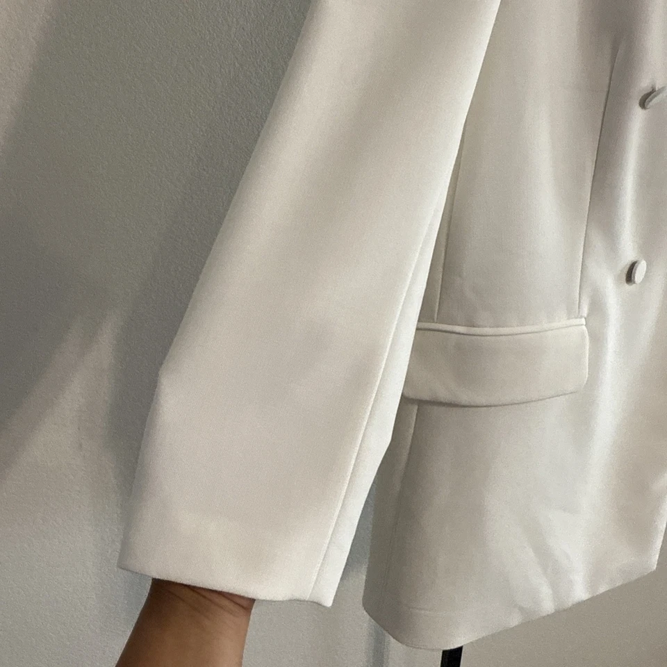 BCBG MAXAZRIA  Cream Tuxedo Blazer Dress White - MED - Image 4 of 4