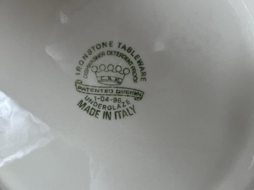 Vintage Italian Ironstone Pasta Bowl Set Of 5 Olive Branch Design W/Serving Dish - Picture 4 of 11