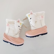 Sz 5 Cat Jack Light Pink White Frankie Unicorn Toddlers Winter Boots NEW