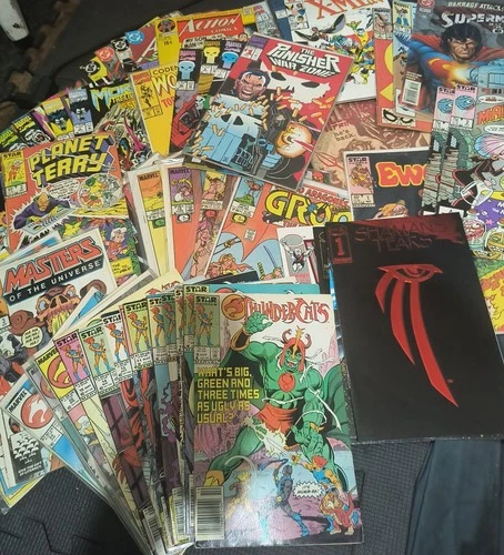 Comics DC Superman Batman Marvel Spiderman Hulk Punisher Thundercats MotU + More